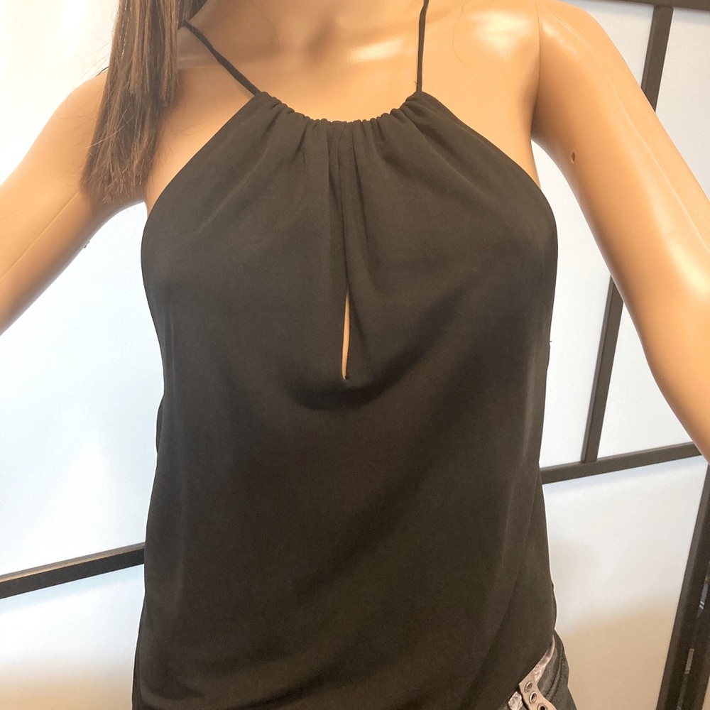 INC halter top black with adjustable spaghetti straps